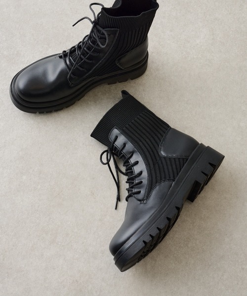 BEARDSLEY（ビアズリー）の「【BEARDSLEY】エンジニアニット切替ブーツ