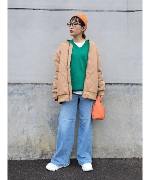 PLUS ONE（プラスワン）の「【PLUS ONE】ミラノリブＶネックニット（ニット/セーター・メンズ・グリーン/オフホワイト/ネイビー・M/XL/S/L）」の6枚目の写真