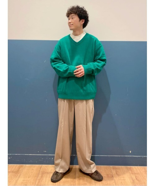 PLUS ONE（プラスワン）の「【PLUS ONE】ミラノリブＶネックニット（ニット/セーター・メンズ・グリーン/オフホワイト/ネイビー・M/XL/S/L）」の22枚目の写真