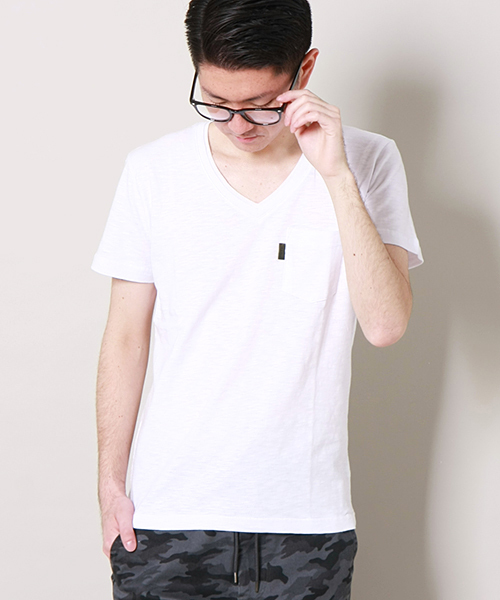 AKM（エイケイエム）の「AKM×MEN'SMELROSEスラブ天竺Tシャツ（Tシャツ/カットソー・メンズ・ホワイト/ブラック/ネイビー・MEDIUM/LARGE/SMALL）」の10枚目の写真