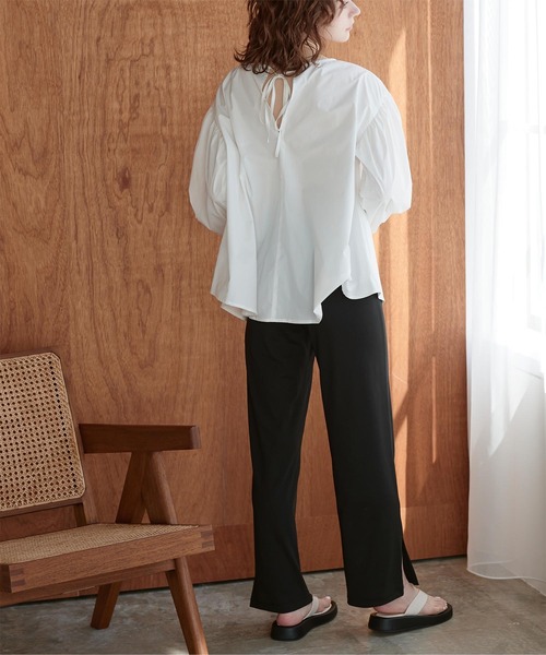 SEA DRESS（シードレス）の「センターピンタックサイドスリットパンツ（ラッシュガード・レディース・ブラック/アイボリー/ブラウン・S/M/L）」の5枚目の写真