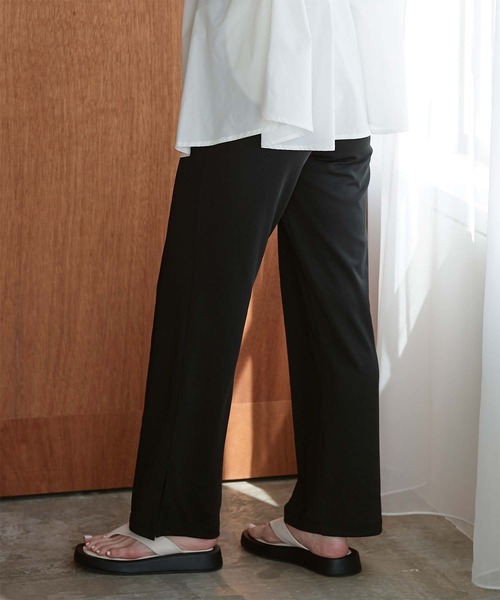 SEA DRESS（シードレス）の「センターピンタックサイドスリットパンツ（ラッシュガード・レディース・ブラック/アイボリー/ブラウン・S/M/L）」の6枚目の写真