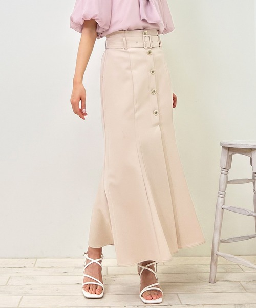 INGNI（イング）の「共ベルト付金ボタンマーメイド／スカート（スカート・レディース・ピンク/ブルー/ブラック/ライトベージュ・FREE）」の3枚目の写真