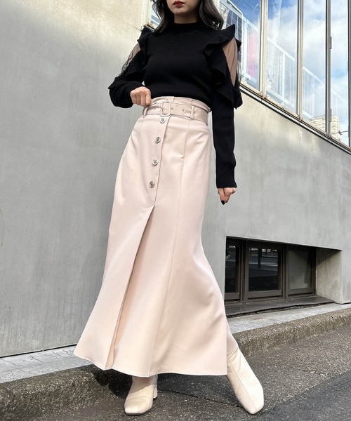 INGNI（イング）の「共ベルト付金ボタンマーメイド／スカート（スカート・レディース・ピンク/ブルー/ブラック/ライトベージュ・FREE）」の11枚目の写真