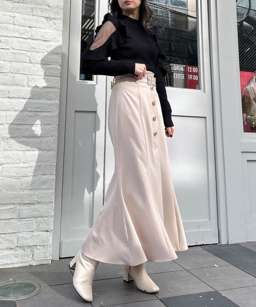 INGNI（イング）の「共ベルト付金ボタンマーメイド／スカート（スカート・レディース・ピンク/ブルー/ブラック/ライトベージュ・FREE）」の14枚目の写真