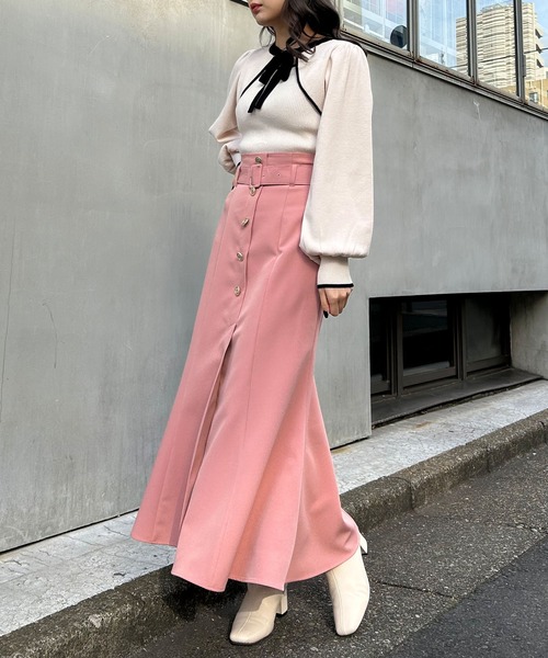 INGNI（イング）の「共ベルト付金ボタンマーメイド／スカート（スカート・レディース・ピンク/ブルー/ブラック/ライトベージュ・FREE）」の16枚目の写真