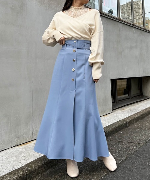 INGNI（イング）の「共ベルト付金ボタンマーメイド／スカート（スカート・レディース・ピンク/ブルー/ブラック/ライトベージュ・FREE）」の18枚目の写真