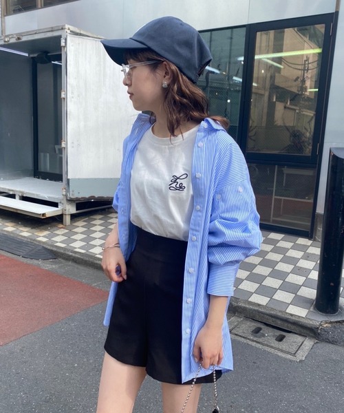 one after another NICE CLAUP(ワンアフターアナザーナイスクラップ)の「ワンポイントロゴ刺繍T【ZOZOTOWN限定】(Tシャツ/カットソー・レディース・オートミール/オフホワイト/ホワイト系その他/ブラック系その他・FREE)」の9枚目の写真