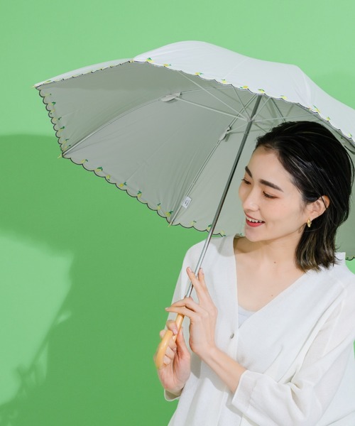 nifty colors(ニフティーカラーズ)の「【KATHARINE ROSS】nifty colors 最強の一級遮光 晴雨兼用 レモン刺繍PU長日傘 WEB限定(長傘・レディース・アイボリー・MEDIUM)」の17枚目の写真
