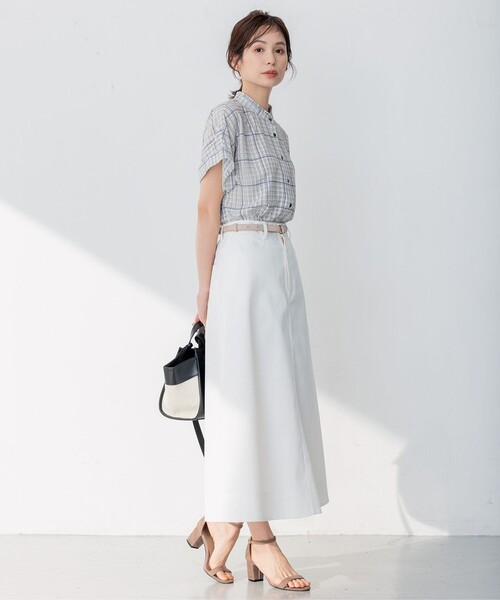 組曲（クミキョク）の「【洗える】シアーチェック ブラウス（シャツ/ブラウス・レディース・イエロー系3/ベージュ系3・3/2）」の12枚目の写真