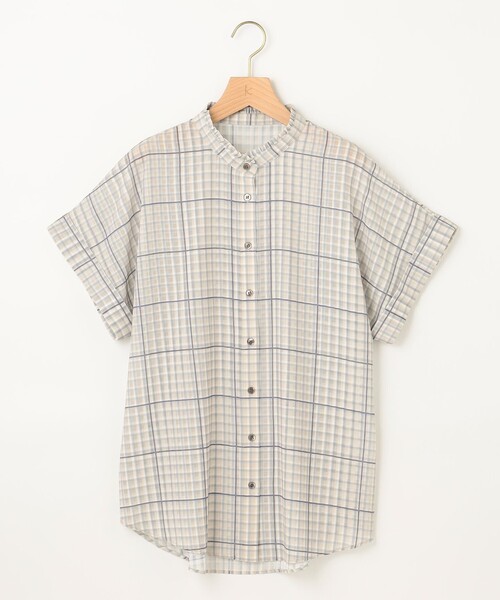 組曲（クミキョク）の「【洗える】シアーチェック ブラウス（シャツ/ブラウス・レディース・イエロー系3/ベージュ系3・3/2）」の16枚目の写真