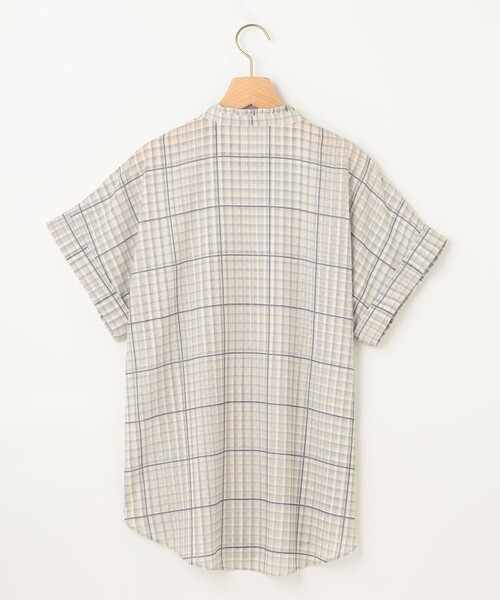 組曲（クミキョク）の「【洗える】シアーチェック ブラウス（シャツ/ブラウス・レディース・イエロー系3/ベージュ系3・3/2）」の21枚目の写真