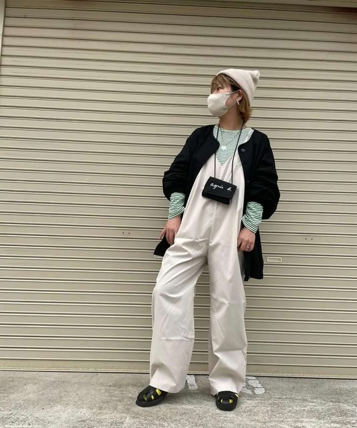 ARCADE（アーケード）の「夏服 Vネック オールインワン サロペット -ARCADE Limited Line-（サロペット/オーバーオール・レディース・ブラック/グレイッシュベージュ/セージグリーン/モカ/ネイビー・FREE）」の16枚目の写真