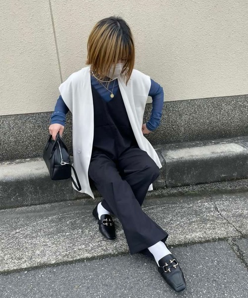 ARCADE（アーケード）の「夏服 Vネック オールインワン サロペット -ARCADE Limited Line-（サロペット/オーバーオール・レディース・ブラック/グレイッシュベージュ/セージグリーン/モカ/ネイビー・FREE）」の13枚目の写真