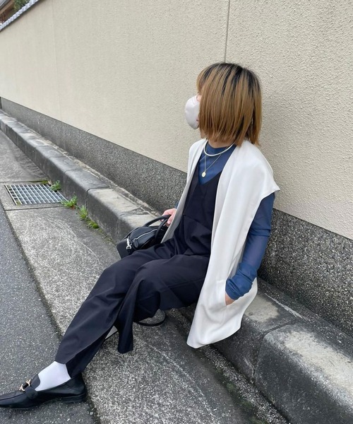 ARCADE（アーケード）の「夏服 Vネック オールインワン サロペット -ARCADE Limited Line-（サロペット/オーバーオール・レディース・ブラック/グレイッシュベージュ/セージグリーン/モカ/ネイビー・FREE）」の20枚目の写真