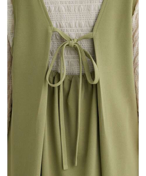 RAY CASSIN FAVORI（レイカズンフェバリ）の「・RAY　CASSIN　Vネックジャンスカ（ワンピース・レディース・グレイッシュベージュ/ブラック/カーキ・FREE）」の22枚目の写真