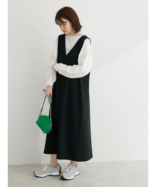 RAY CASSIN FAVORI（レイカズンフェバリ）の「・RAY　CASSIN　Vネックジャンスカ（ワンピース・レディース・グレイッシュベージュ/ブラック/カーキ・FREE）」の20枚目の写真