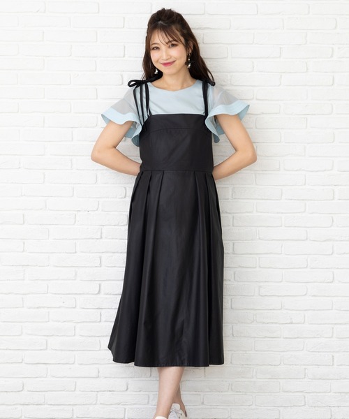 Rose Tiara(ローズティアラ)の「袖フレア異素材切替カットソー(Tシャツ/カットソー・レディース・ブルー/ブラック/オフホワイト・46/40/42/38)」の7枚目の写真