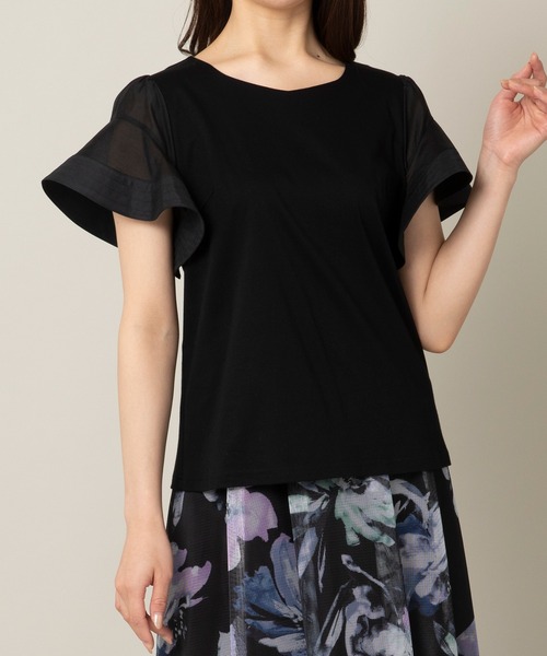 Rose Tiara(ローズティアラ)の「袖フレア異素材切替カットソー(Tシャツ/カットソー・レディース・ブルー/ブラック/オフホワイト・46/40/42/38)」の18枚目の写真