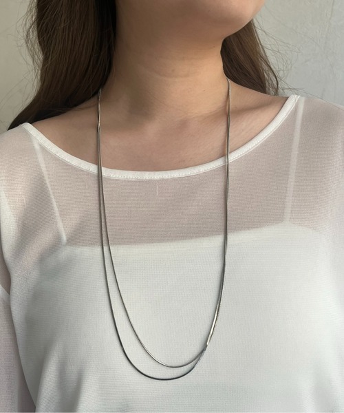 prose verse（プロズヴェール）の「2連レイヤードネックレス（ネックレス・レディース・ゴールド/シルバー・ﾌﾘ-）」の6枚目の写真