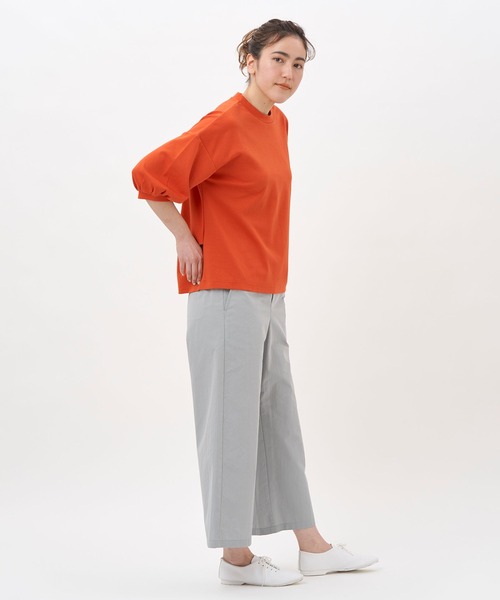 NIMES（ニーム）の「ギャザースリーブカットソー（Tシャツ/カットソー・レディース・オフホワイト/ネイビー/オレンジ/サックスブルー・FREE）」の8枚目の写真