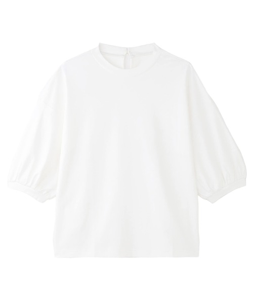 NIMES（ニーム）の「ギャザースリーブカットソー（Tシャツ/カットソー・レディース・オフホワイト/ネイビー/オレンジ/サックスブルー・FREE）」の16枚目の写真