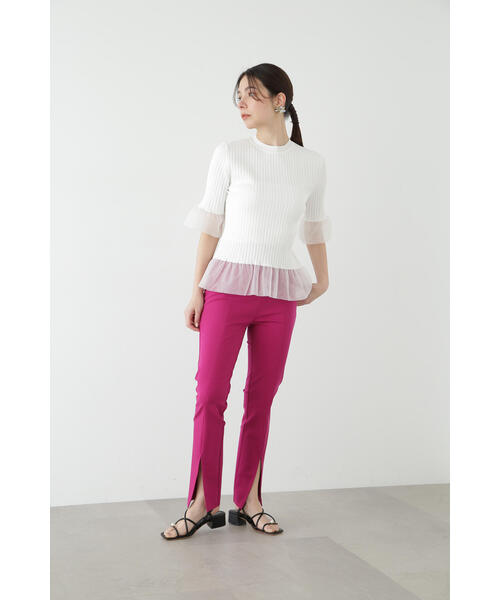 JILL STUART(ジルスチュアート)の「◆ストレッチスリットパンツ(その他パンツ・レディース・ボルドー/ブラック・2/0/4)」の10枚目の写真