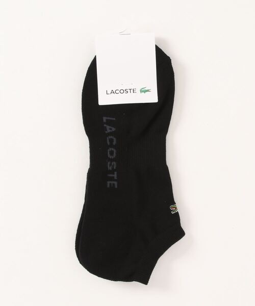 LACOSTE(ラコステ)の「《LACOSTE》足底ロゴパイルスニーカー丈(ソックス/靴下・メンズ・グレー/ブラック/ホワイト/ネイビー・25-27)」の2枚目の写真