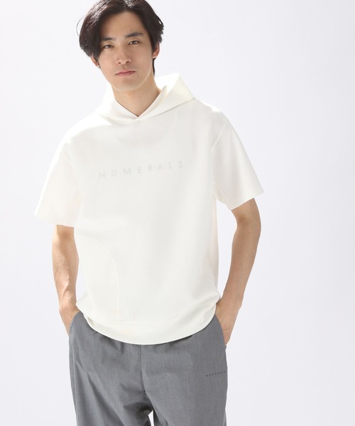 NUMERALS（ヌメラルズ）の「【UNISEX】[NUMERALS]スウェットSSパーカー（Tシャツ/カットソー・メンズ・グレー/ブラック/ホワイト/ブルー/その他8/ライトグリーン・LARGE/MEDIUM）」の2枚目の写真