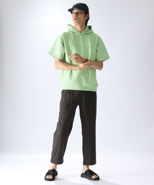 NUMERALS（ヌメラルズ）の「【UNISEX】[NUMERALS]スウェットSSパーカー（Tシャツ/カットソー・メンズ・グレー/ブラック/ホワイト/ブルー/その他8/ライトグリーン・LARGE/MEDIUM）」の18枚目の写真