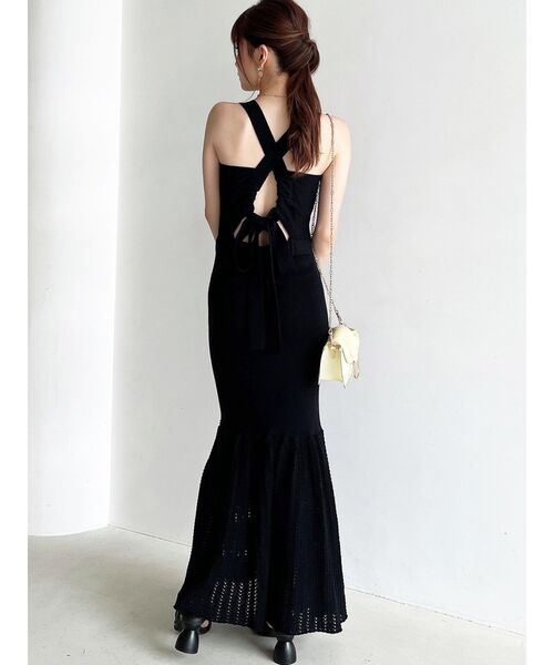 RESEXXY（リゼクシー）の「バックオープンマーメイドニットワンピース（ワンピース・レディース・ブラック/ブルー/レッド・FREE）」の7枚目の写真