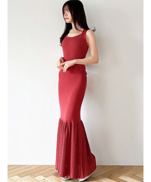 RESEXXY（リゼクシー）の「バックオープンマーメイドニットワンピース（ワンピース・レディース・ブラック/ブルー/レッド・FREE）」の14枚目の写真