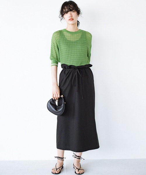 haco!(ハコ)の「着映え・色気・華奢見え全部いただき!からだのラインをきれいに見せるつかず離れずなシアーニットトップス(ニット/セーター・レディース・グリーン/アイボリー・LARGE/X-LARGE/SMALL/MEDIUM)」の13枚目の写真