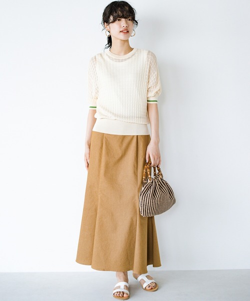 haco!(ハコ)の「着映え・色気・華奢見え全部いただき!からだのラインをきれいに見せるつかず離れずなシアーニットトップス(ニット/セーター・レディース・グリーン/アイボリー・LARGE/X-LARGE/SMALL/MEDIUM)」の15枚目の写真