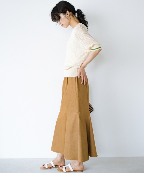 haco!(ハコ)の「着映え・色気・華奢見え全部いただき!からだのラインをきれいに見せるつかず離れずなシアーニットトップス(ニット/セーター・レディース・グリーン/アイボリー・LARGE/X-LARGE/SMALL/MEDIUM)」の14枚目の写真