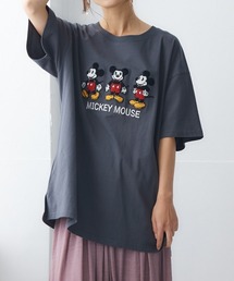 【ディズニー】綿１００％キャラクターさがら刺しゅうオーバーサイズＴシャツ
