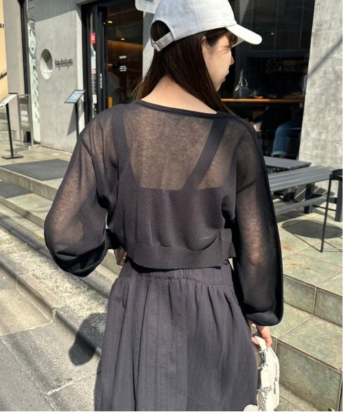 OLIVE des OLIVE（オリーブデオリーブ）の「ハートkiraカーディガン　1031050210（カーディガン/ボレロ・レディース・オフホワイト/パープル系その他/ブラック/ラベンダー・FREE）」の7枚目の写真