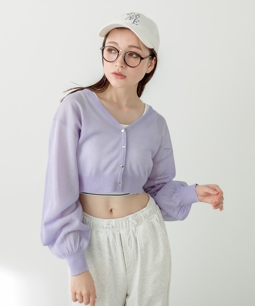 OLIVE des OLIVE（オリーブデオリーブ）の「ハートkiraカーディガン　1031050210（カーディガン/ボレロ・レディース・オフホワイト/パープル系その他/ブラック/ラベンダー・FREE）」の17枚目の写真