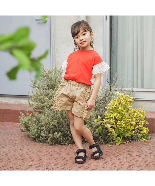 BREEZE（ブリーズ）の「チュールフリルTシャツ（Tシャツ/カットソー・キッズ・レッド/サックスブルー/チャコール・90/100/110/120/80/130/140）」の4枚目の写真