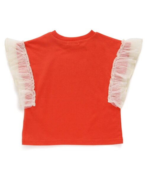 BREEZE（ブリーズ）の「チュールフリルTシャツ（Tシャツ/カットソー・キッズ・レッド/サックスブルー/チャコール・90/100/110/120/80/130/140）」の10枚目の写真