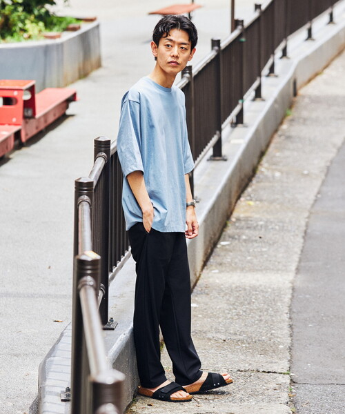 B.C STOCK(ベーセーストック)の「”吸水速乾”【FUN-TEC/ファンテック】ギザコットンオーバーサイズTシャツ(Tシャツ/カットソー・メンズ・ホワイト/ブラック/グレー/ブルー系その他・SMALL/MEDIUM/LARGE)」の22枚目の写真