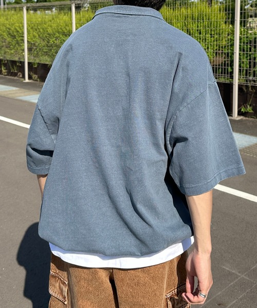 Perushu(ペルーシュ)の「ピグメントハーフジップ(Tシャツ/カットソー・メンズ・ダークパープル/ブラック/ブルー/ベージュ・MEDIUM/LARGE)」の20枚目の写真