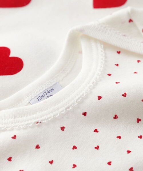 PETIT BATEAU（プチバトー）の「ハートプリント半袖ボディ３枚組（ロンパース・キッズ・その他・12MONTH/24MONTH/6MONTH/18MONTH）」の3枚目の写真