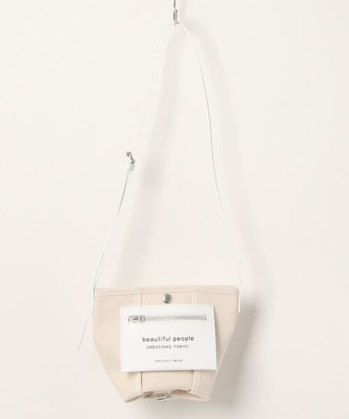 beautiful people（ビューティフルピープル）の「beautiful people lining logo pocket mini shoulder bag 7345611967（ショルダーバッグ・レディース・ブラック/オフホワイト・FREE）」の6枚目の写真