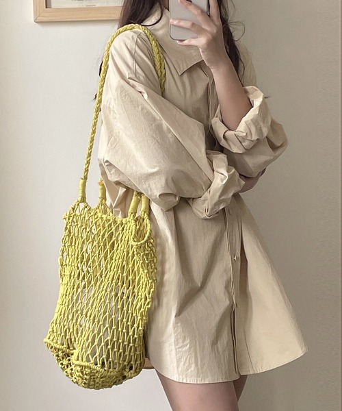 MAISON BREEZE（メゾンブリーズ）の「【MAISON BREEZE】メッシュトートバッグ KNF019（トートバッグ・レディース・パープル/イエロー/ホワイト/グリーン/ブラック・FREE）」の5枚目の写真