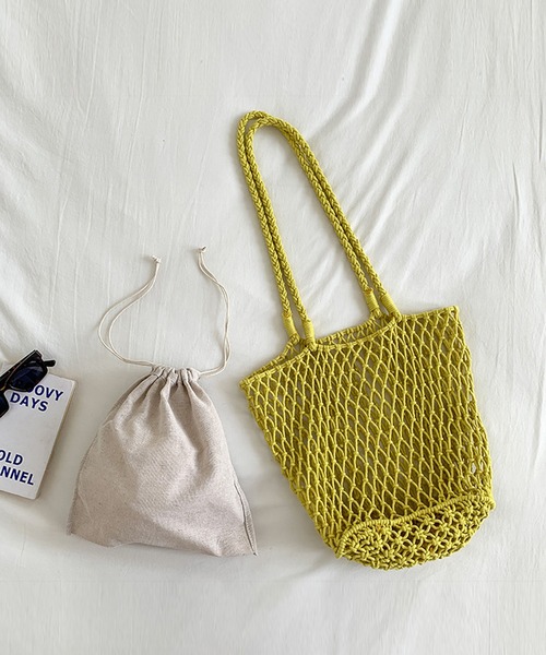 MAISON BREEZE（メゾンブリーズ）の「【MAISON BREEZE】メッシュトートバッグ KNF019（トートバッグ・レディース・パープル/イエロー/ホワイト/グリーン/ブラック・FREE）」の11枚目の写真