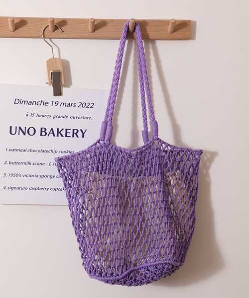 MAISON BREEZE（メゾンブリーズ）の「【MAISON BREEZE】メッシュトートバッグ KNF019（トートバッグ・レディース・パープル/イエロー/ホワイト/グリーン/ブラック・FREE）」の13枚目の写真