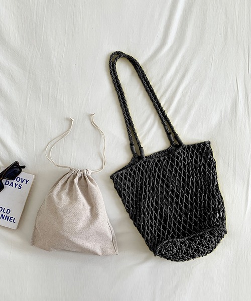 MAISON BREEZE（メゾンブリーズ）の「【MAISON BREEZE】メッシュトートバッグ KNF019（トートバッグ・レディース・パープル/イエロー/ホワイト/グリーン/ブラック・FREE）」の15枚目の写真