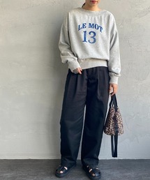 [LA HUTTE/ラ ユット] 別注 前後2WAY ナンバーロゴプリントスウェット