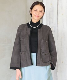 ツイードライクニット カーディガン
